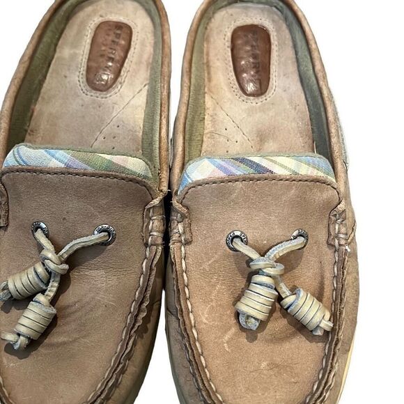 Sperry Top-Sider Women's Size 7 Boat Shoes Leather Slip On Open Back Mule - Picture 5 of 6